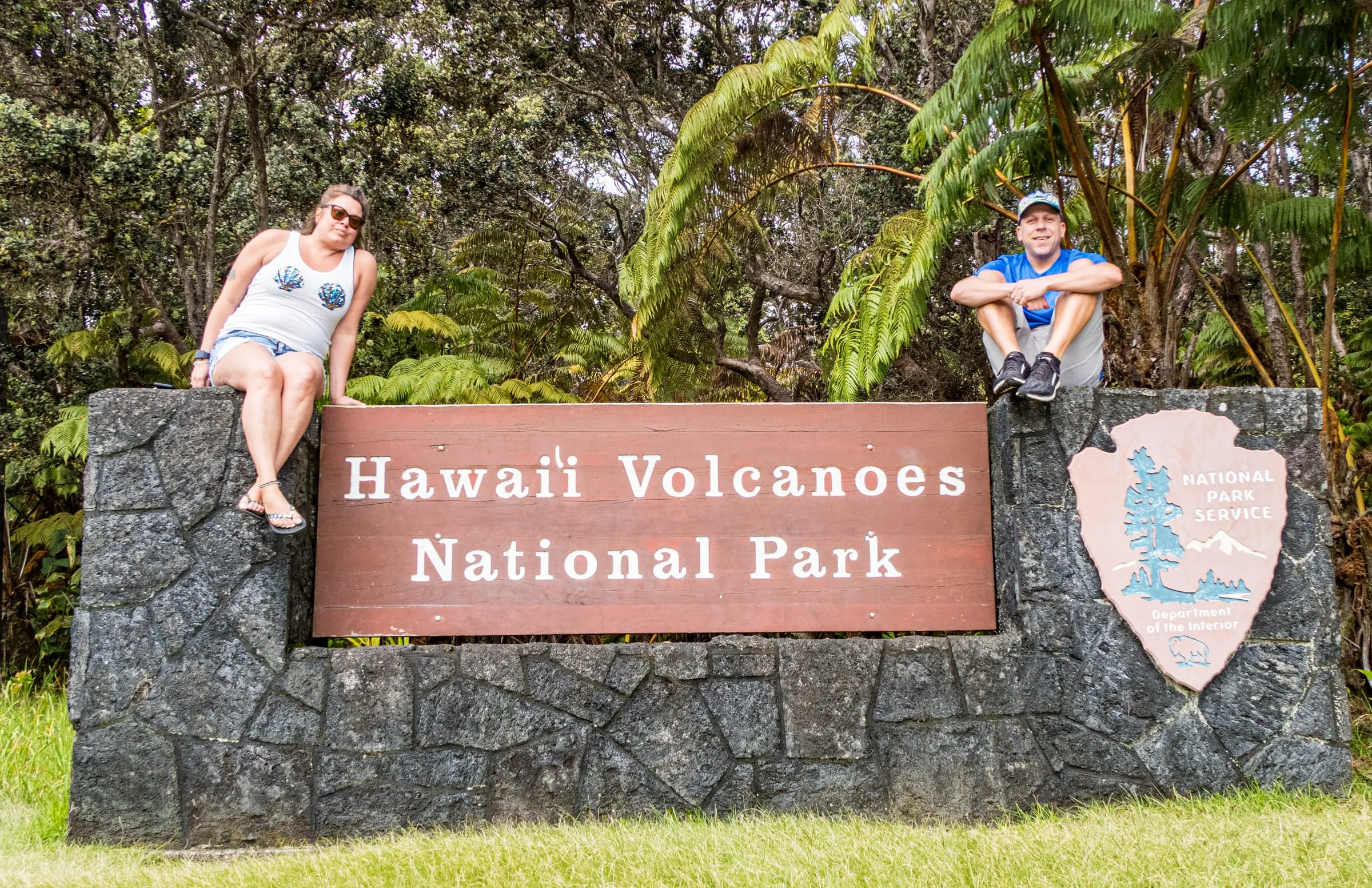 Hawaii Volcanoes National Park entrance sign