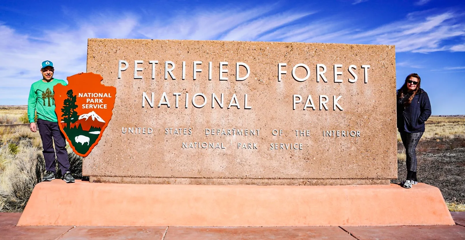 Petrified Forest National Park entrance sign